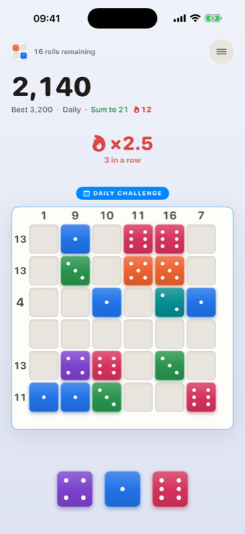 The Daily Challenge in progress